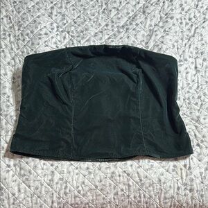 NWT green velvet feel Elegant Women's strapless top 1X